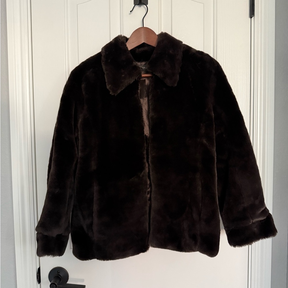 Banana Republic Brown Faux Fur Coat